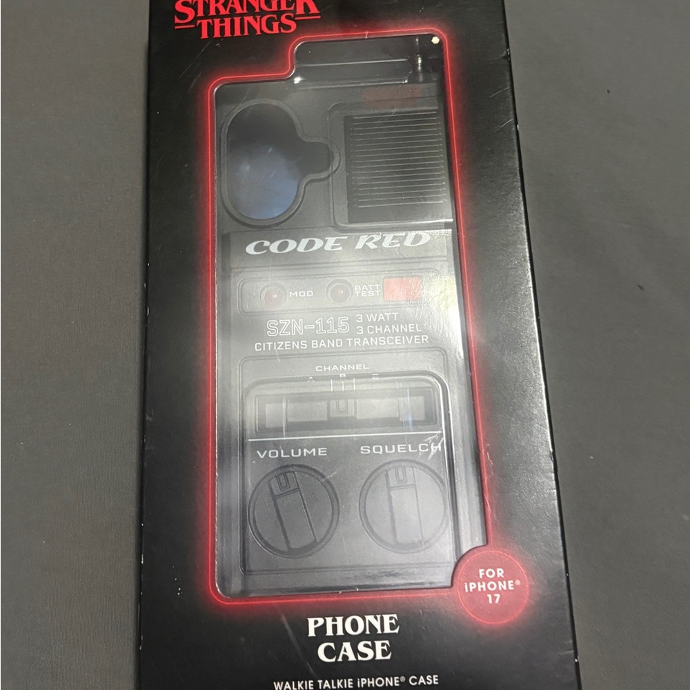 Stranger Things Code Red Black Phone Case - Retro Transceiver Design - Picture 2 of 3